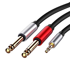 3.5mm Stereo Male  to 2 x 6.35mm Mono Male Audio Splitter Cable Adapter Cord