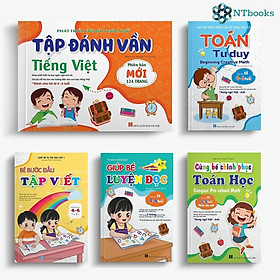 [Download Sách] Combo 5 cuốn Tự tin vào lớp 1: Bé Tập đánh vần - Toán Tư duy - Bước đầu Tập viết - Chinh phục Toán học - Luyện đọc