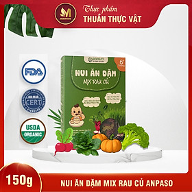 Nui Ăn Dặm Mix Rau Củ Anpaso Cho Bé Từ 6 Tháng Tuổi Hộp 150g, Thực Phẩm Bổ Sung Dinh Dưỡng Chất Xơ, Vitamin K và Canxi cao