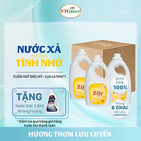 Nước xả vải Zily - 1.8kg (6 chai/thùng) Tặng 1 chai nước giặt CN 3.8Kg