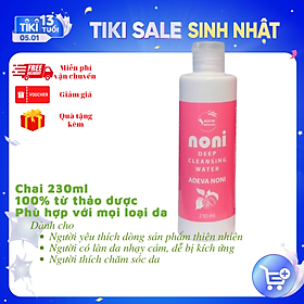 Nước tẩy trang Trái nhàu Noni - Deep Cleansing Water 230 ml - Tẩy lớp trang điểm, kem chống nắng, bụi bẩn và dầu thừa, Cấp ẩm dịu nhẹ cho làn da mềm mại