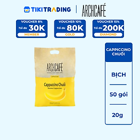 Túi Cà phê Cappuccino Chuối - Cafe hoà tan Archcafé (túi 50 gói x 20g)