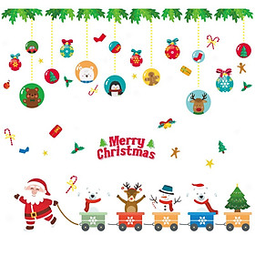 Cartoon Christmas Window Stickers DIY Winter Wall Stickers Kids Room Christmas Decorations for Home New Year Stickers