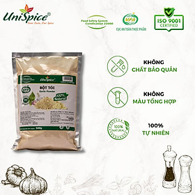 Bột tỏi Unispice 500g Túi- Gia vị tự nhiên Bột tỏi nghiền mịn