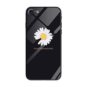 Ốp lưng kính cường lực cho iPhone 7 /8 Nền Peace Hoa Cúc - Hàng Chính Hãng