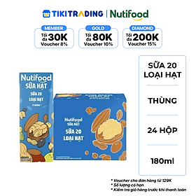 Thùng 24 Hộp Sữa 20 Loại Hạt Nutifood Sữa Hạt 180ml