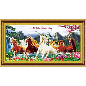 Tranh thêu chữ thập Mã đáo thành công 82x44cm - chưa thêu