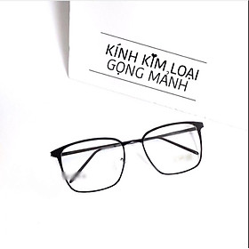 Kính Mắt vuông Kim loại Oversize (ĐEN)