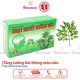 Hoạt huyết dưỡng não - Hộp 100 viên bao đường - tuần hoàn não, Dược Đại Uy, từ đinh lăng, bạch quả