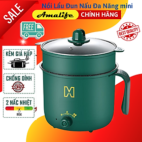 Mua Nồi Lảu Mini Đa Năng 2 Tầng  Ca Nấu Mì Hàn Quốc Có Kèm Khay Hấp 1.8L  Amalife - Hàng Chính Hãng