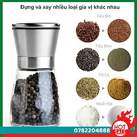 Lọ Dụng Cụ Xay Muối Tiêu Inox 304 Tiêu Chuẩn 5 Sao - CH Hương Thị Miễn Phí Vận Chuyển