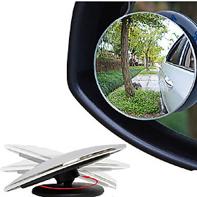 Gương Tròn Nhỏ Kiểu Cốc Hút Không Viền, Độ Nét Cao Có Thể Điều Chỉnh 360 Độ, Gương Xóa Điểm mù