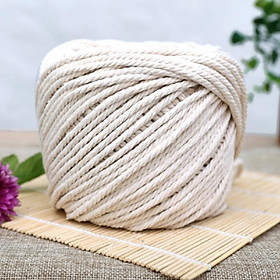 Twisted 100% Natural Cotton Rope White Cotton Rope Handmade Art Material DIY Woven Rope 3 diameter 2mm 3mm 4mm 5mm 0.06" 0.09" 0.1