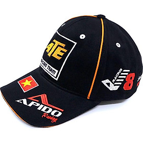 Nón thể thao Racing Team ATE cá tính Nón Trơn Store (Đen 420)