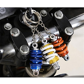 Phổ biến móc khóa xe máy giảm xóc lò xo thiết kế hợp kim kim loại vòng chìa khóa phụ tùng ô tô