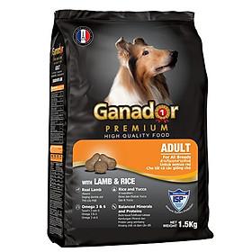 Thức ăn cho chó trưởng thành Ganador vị thịt cừu & gạo Lamb & Rice 1,5 kg