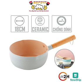 Chảo Sâu Lòng Chống Dính Vân Tổ Ong 18CM Phủ Ceramic Dùng Bếp Từ,Cho Mọi Loại Bếp Đa Năng