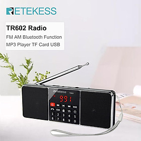 Retekess TR602 Radio Di động Radio Am Fm Loa Bluetooth có thể sạc lại Âm thanh nổi Fm Bộ thu sóng bằng pin Máy nghe nhạc MP3