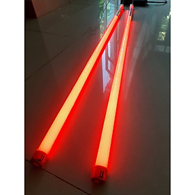 Combo 2 bóng đèn led tuýp 1m2 màu đỏ T8 nhựa - 18W trang trí chống nước có sẵn phích cắm điện 