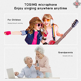 CTOY TOSING 008 Wireless Karaoke Microphone Bluetooth Speaker 2-in-1 Handheld Singing Recording Portable KTV Player for iOS Android Smartphones Tablet PC Grey