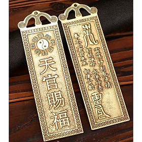 Mua Kim Bài Thiên Quan Ban Phước chất liệu bằng đồng nguyên chất dài 19cm