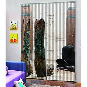 3D Boots Printing Window Curtains Drapes for Living Room Bedroom 140 x 100cm