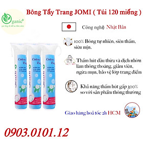 Bông tẩy trang Jomi nhật bản chính hãng 120 miếng 100% bông tự nhiên