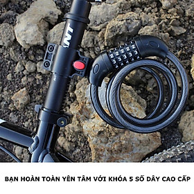 Mua Khóa dây xe đạp 5 số đổi được mã 1.2m