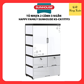 Mua Tủ nhựa 2 cánh 3 ngăn Happy Family SUNHOUSE KS-CA1177F3 - Hàng chính hãng
