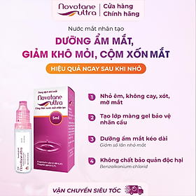 Nước nhỏ mắt nhân tạo Novotane Ultra Giúp Dưỡng Ẩm Mắt, Giảm Khô, Mỏi Mắt (Lọ 5ml)