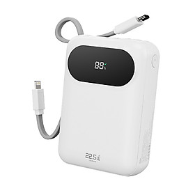 Pin sạc dự phòng Rockspace Y11 sạc nhanh 22.5w dung lượng 20000mAh có tích hợp kèm dây sạc - Hàng chính hãng bảo hành 12 tháng - Màu Trắng