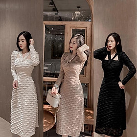 Váy thu đông cách điệu dây đan chéo qua cổ- December Fashion
