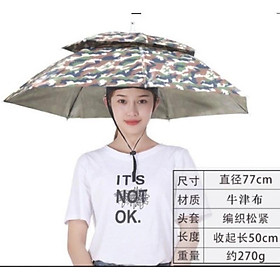 Mua ô đội đầu 2 tầng hàng loại 1 che nắng che mưa chất liệu vải siêu giầy chấm thấm nước hàng loại 1 y hình