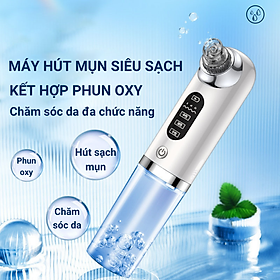 Máy Hút Mụn Đa Năng Thế Hệ Mới - Hút Mụn Đầu Đen, Cám, Bã Nhờn, Rửa Mặt, Làm Sạch Lỗ Chân Lông, Phun Oxy Dưỡng Ẩm Sáng Mịn Da