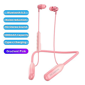 100 giờ chơi âm nhạc đeo tai nghe không dây Bluetooth Tai nghe Tai nghe Tai nghe trong tai nghe Tai nghe có màu không thấm nước Mic: Màu hồng