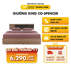 Mua Giường 1m8 CO-SPENCER Màu Nâu Đậm  Có Hộc Để Đồ Index Living Mall | Nhập khẩu Thái Lan