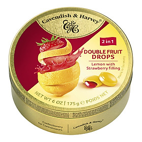 Kẹo trái cây Đức Cavendish & Harvey vị Chanh vàng nhân Dâu Tây 2in1 175g