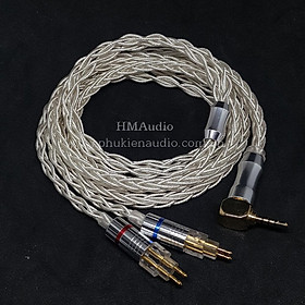 Dây tai nghe đồng mạ bạc OFC 1.2mm tết 8 - Connector Sens HD650 HD600 HD660s HD25 HD580