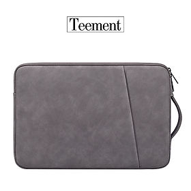 Túi Chống Sốc Laptop Teement TM01 2 Ngăn Có Quai Xách Đứng, Vân Da Mịn Chất Liệu Da Chống Thấm Nước Bảo Vệ Cho Macbook, Laptop, 13 Inch, 14 Inch, 15 Inch, 15.6 Inch- Hàng Chính Hãng