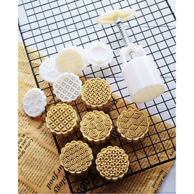 Mua Bộ khuôn bánh trung thu phong cách Nhật Bản 50gr - 85gr -100gr - Bánh nướng-bánh dẻo (6 khuôn 1 dập Mẫu 6)