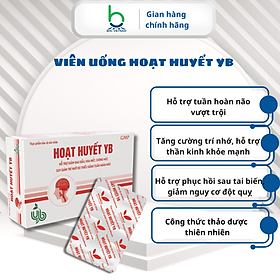 Viên Uống Hoạt Huyết YB Hỗ Trợ Tuần Hoàn Não, Giảm Đau Đầu, Hoa Mắt, Chóng Mặt - Hộp 30 viên