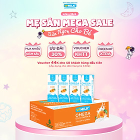 Sữa trái cây VPMILK Omega vị CAM tự nhiên cho bé trên 1 tuổi hộp 180ml (Thùng 48 hộp)