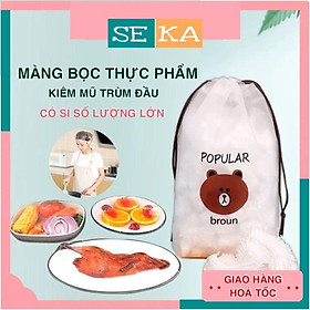 Mua Túi gấu 100 màng bọc thực phẩm chun co giãn Popular Brown