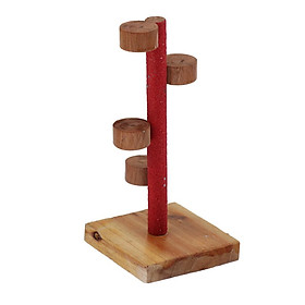 Natural Wood Pet Parrot Stand Toy Exercise Hamster Perches for Bird Cage