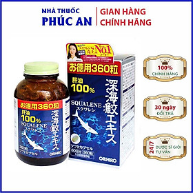 Viên uống dầu gan cá Squalene Orihiro Nhật Bản 360 viên hỗ trợ xương khớp, tim mạch