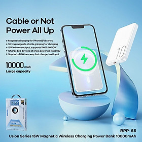 Mua Sạc dự phòng không dây từ tính Remax RPP-65  10000mAH hỗ trợ sạc nhanh PD20W - Hàng Chính Hãng