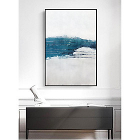 Mua Tranh treo tường | Tranh trừu tượng Abstract watercolor blue and white background
