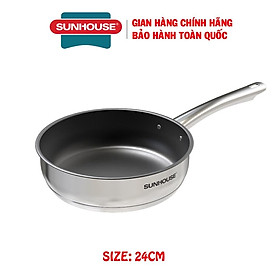 Mua Chảo inox 5 đáy Sunhouse IN24M2  Chất liệu inox chắc chắn nấu được trên các loại bếp - Hàng chính hãng