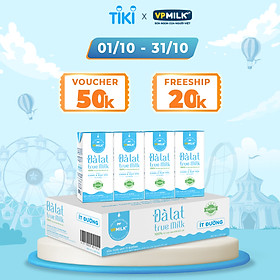 Sữa tươi UHT Đà Lạt True Milk Ít Đường 180ml Thùng 48 hộp