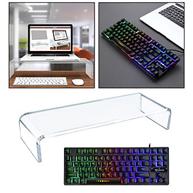 Gaming Keyboard and Monitor Riser Stand Combo, PC Desk Stand 20.5'' L x 8''W x 3.5''H with Keyboard Storage, Keyboard with RGB Backlit for PC Gamers